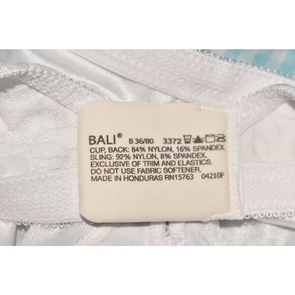 BALI‎ NEW $44 Double Support Lace Wireless Bra White 36B - Picture 3 of 3